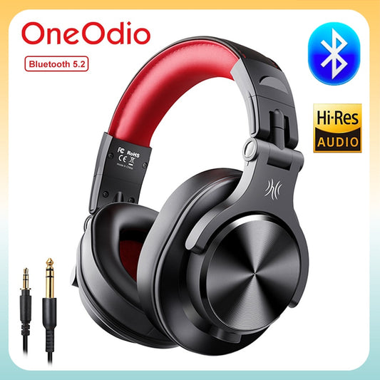 Oneodio A70 Professional DJ Headphones Portable Adjustable Wireless/Wired Headset Bluetooth5.2 Earphone For Recording Monitor